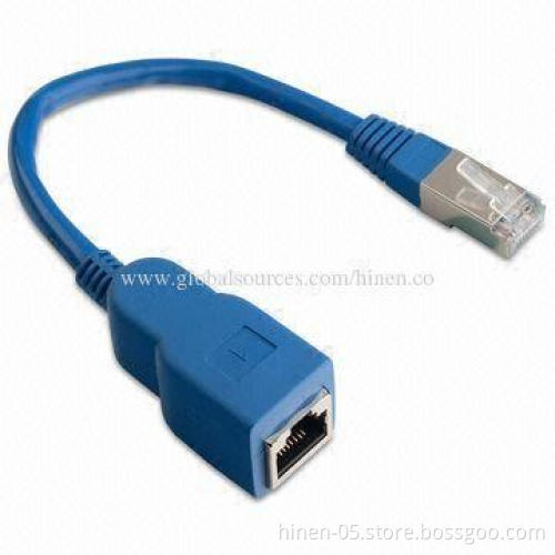 RJ45 Male to Female Cable with CAT 5e UTP and 5.5mm Outer Diameter